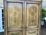 Antique French Decorated Two Door Armoire