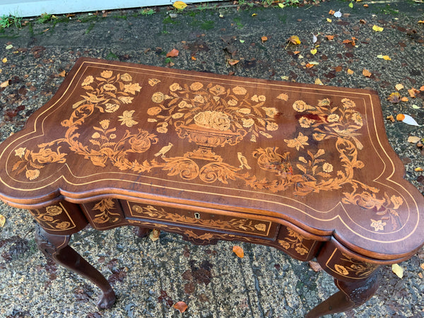 Antique English Mahogany Marquetry Card Table