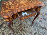 Antique English Mahogany Marquetry Card Table