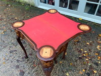 Antique English Mahogany Marquetry Card Table