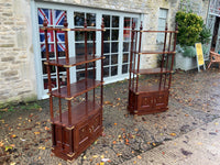 A Pair of  Oriental Rosewood Open Shelving