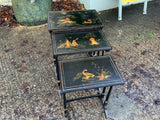 Antique English Chinoseire Nest of Three Tables