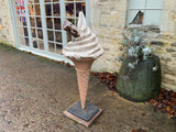 Advertising Fibre Glass Ice Cream Cone with Flake