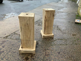 Vintage Pair of Square Wooden Oak Stands/Pedestals