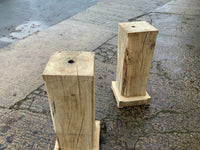 Vintage Pair of Square Wooden Oak Stands/Pedestals