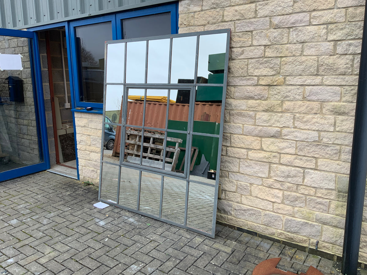 Large Vintage Industrial Metal Window Mirror – Burford Antiques