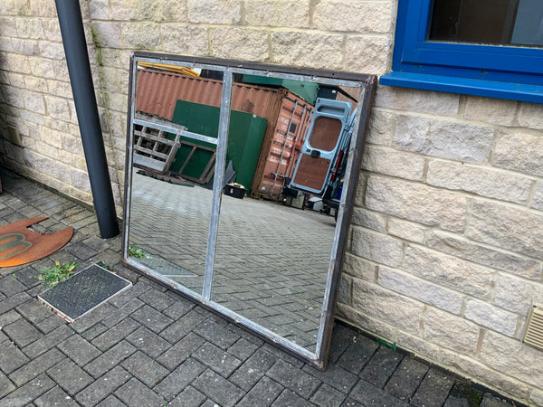 Vintage Industrial Metal Window Mirror