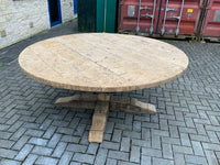 Vintage English Round Pollard Oak Table