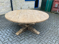 Vintage English Round Pollard Oak Table