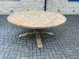 Vintage English Round Pollard Oak Table