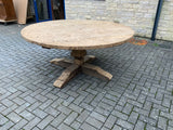 Vintage English Round Pollard Oak Table