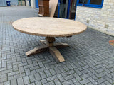 Vintage English Round Pollard Oak Table