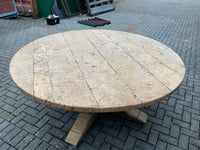 Vintage English Round Pollard Oak Table