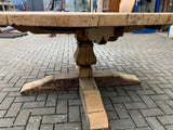 Vintage English Round Pollard Oak Table