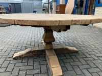 Vintage English Round Pollard Oak Table