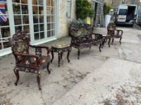 Antique Chinese Inlaid Hungmo Rosewood Suite