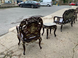 Antique Chinese Inlaid Hungmo Rosewood Suite