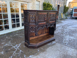 Antique English Decorative Oak Gothic Revival Court Cupboard