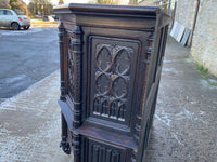 Antique English Decorative Oak Gothic Revival Court Cupboard