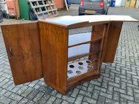 Antique English Deco Walnut Cocktail Bar