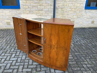 Antique English Deco Walnut Cocktail Bar