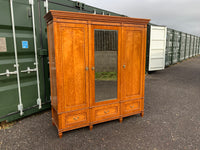 Antique English Satinwood Three Door Wardrobe