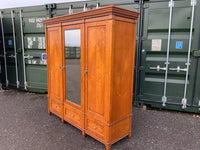 Antique English Satinwood Three Door Wardrobe