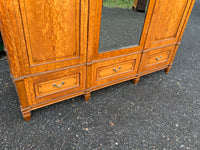 Antique English Satinwood Three Door Wardrobe