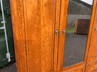 Antique English Satinwood Three Door Wardrobe