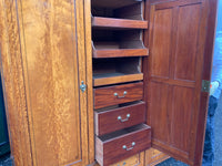 Antique English Satinwood Three Door Wardrobe