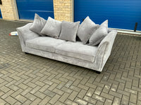 Contemporary grey velvet sofa