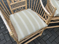 Set of Four Vintage Conservatory Armchairs with Cane Seats
