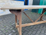 Antique English Oak Trestle Table