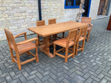 English Oak Gnome Table and Matching Set of Chairs