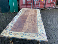 Vintage Continental Folk Art Table and Chairs