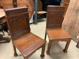 Antique English Oak Hall Chairs