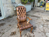 Antique English Walnut Library chair
