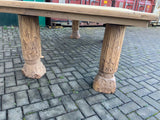 Large Antique Table with Pine top and Teak legs