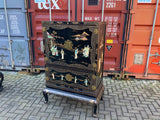 Vintage Chinese Black Chinoiserie Cabinet