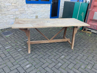 Antique English Oak Trestle Table