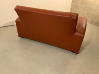 Antique English Leather Deco Sofa