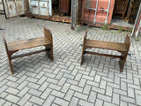 Antique English Arts and Craft Pair of Benches