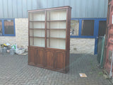 Antique English Mahogany Four Door Bookcase