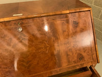 Antique English Burr Walnut Bureau