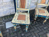 Vintage Continental Folk Art Table and Chairs