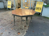 English Antique Octagonal Table with Oak Top