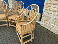 Set of Four Vintage Conservatory Armchairs with Cane Seats