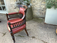 Antique English Oak Library Chair