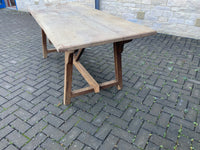 Antique English Oak Trestle Table