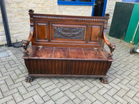 Antique English Walnut Hall bench
